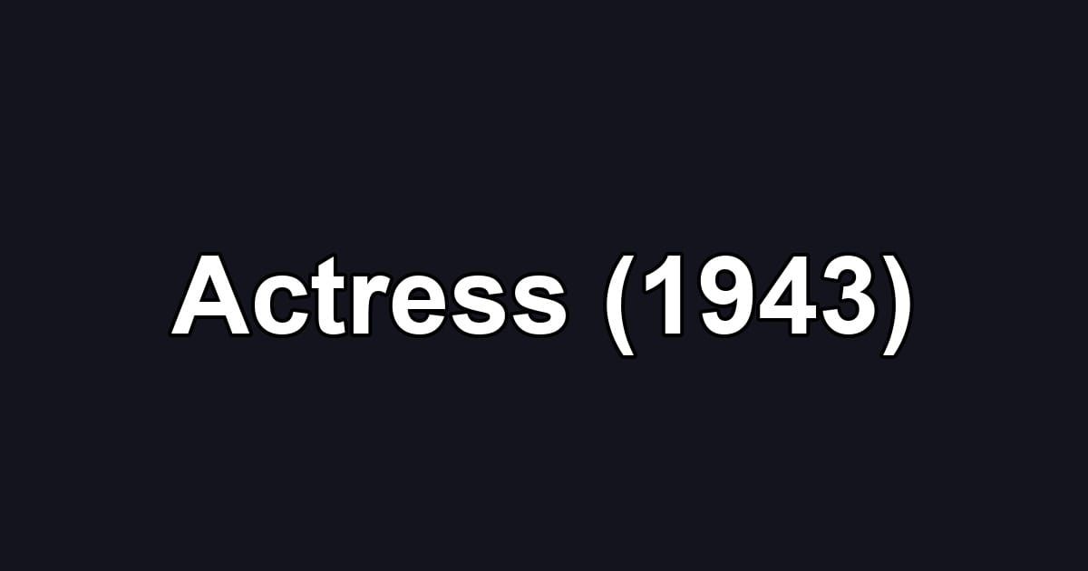 Actress (1943)