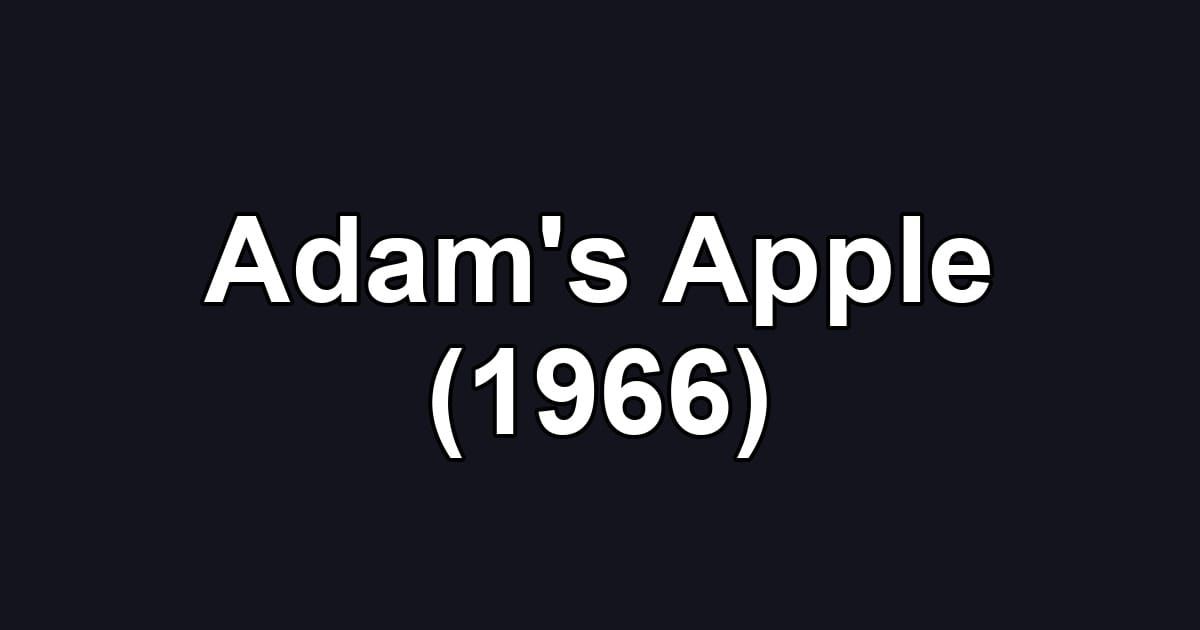 Adam's Apple (1966)