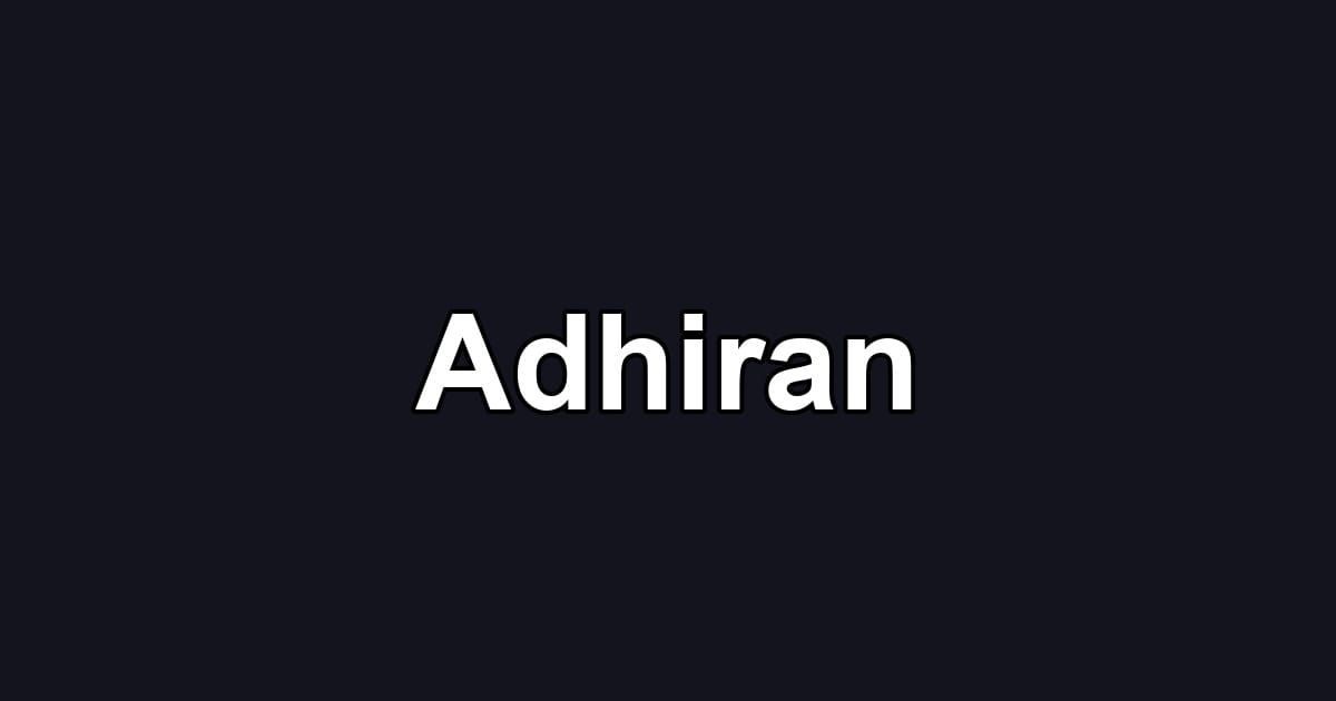 Adhiran