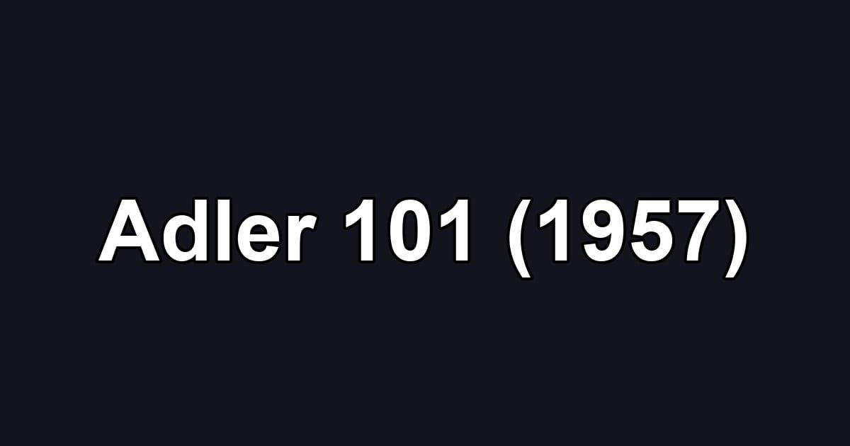 Adler 101 (1957)