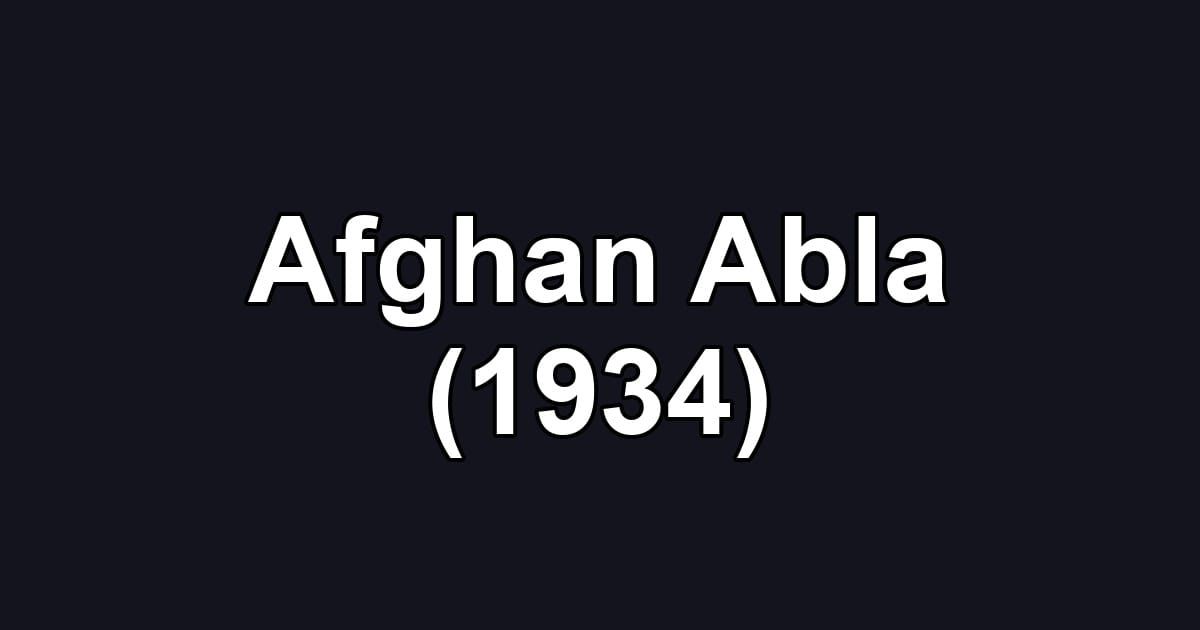 Afghan Abla (1934)