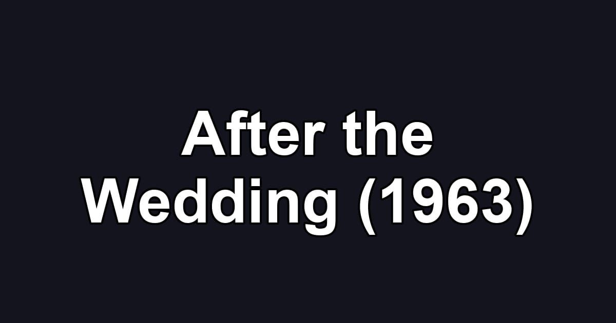 After the Wedding (1963)