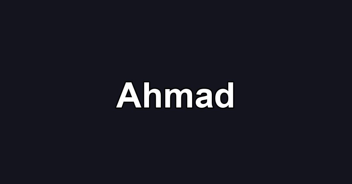 Ahmad