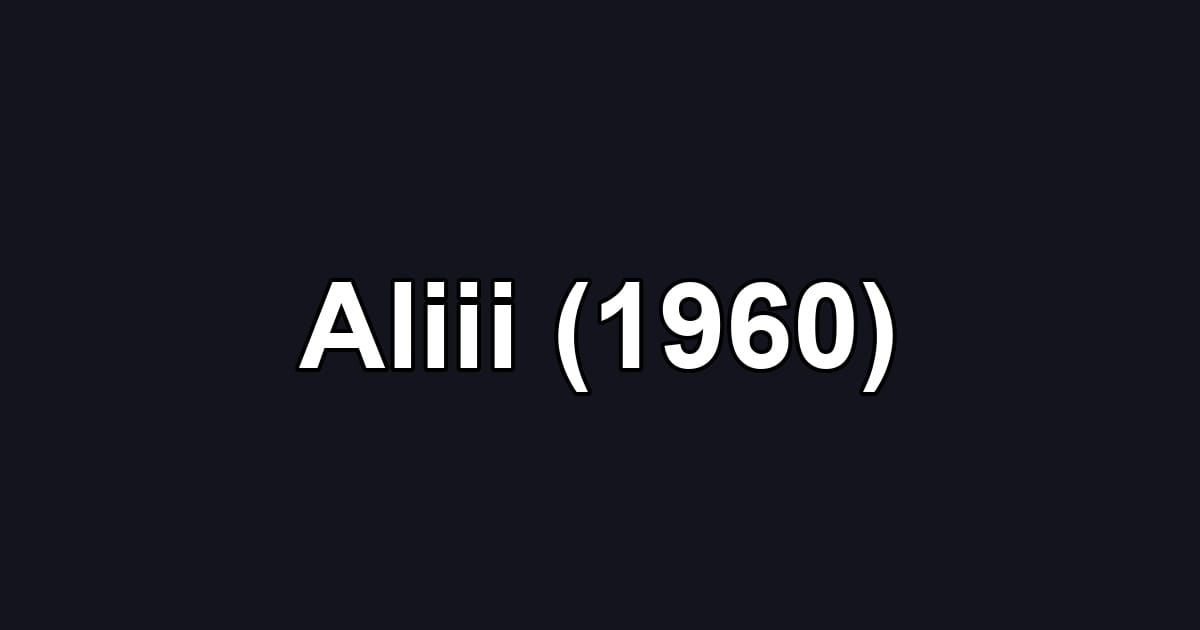 Aliii (1960)