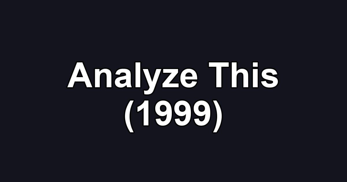 Analyze This (1999)