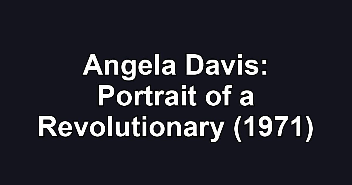 Angela Davis: Portrait of a Revolutionary (1971)