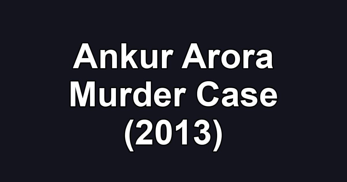 Ankur Arora Murder Case (2013)