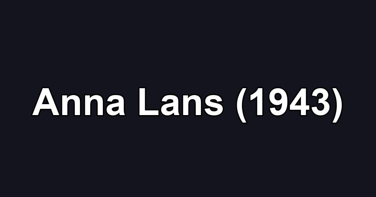 Anna Lans (1943)