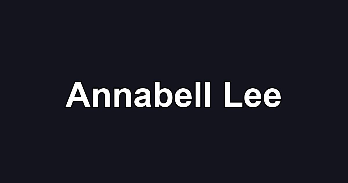 Annabell Lee