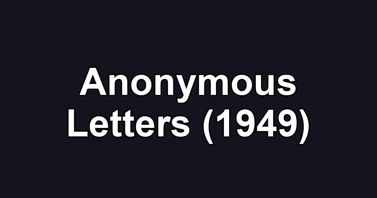 Anonymous Letters (1949)