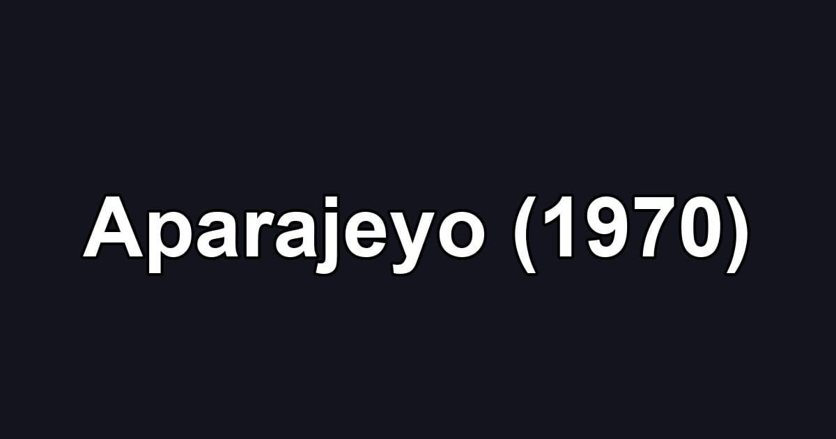 Aparajeyo (1970)