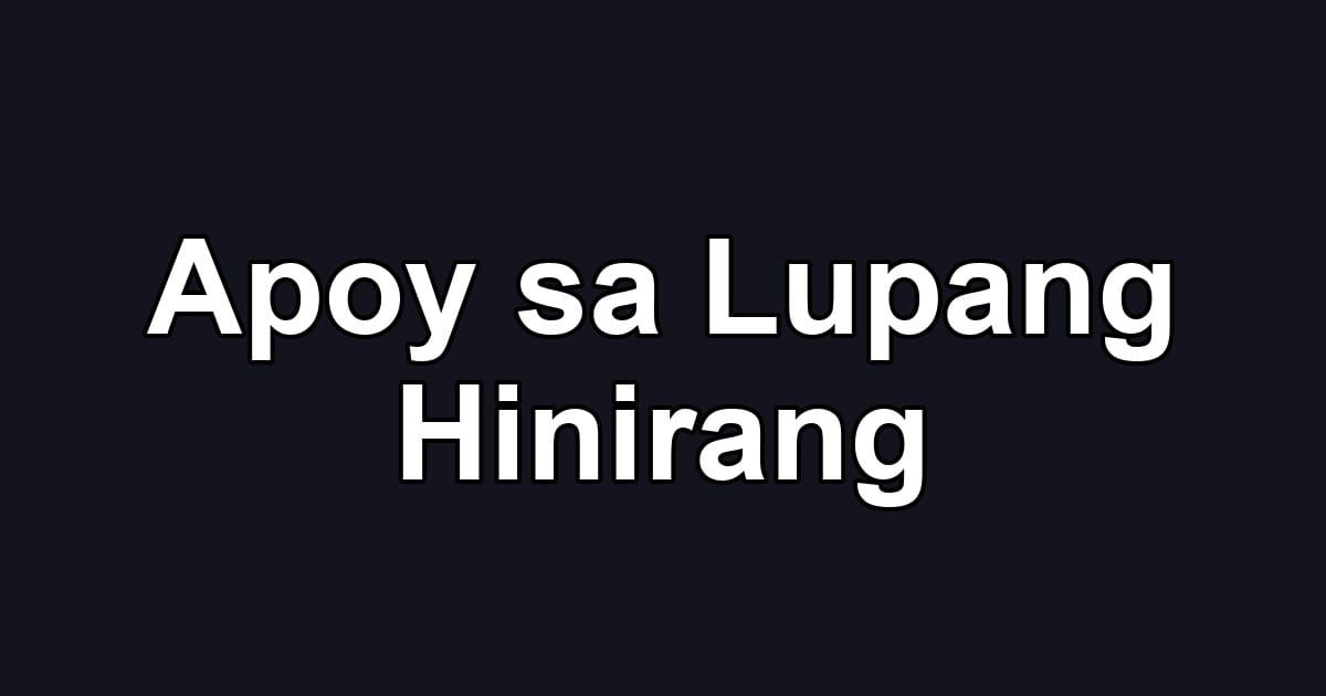 Apoy sa Lupang Hinirang