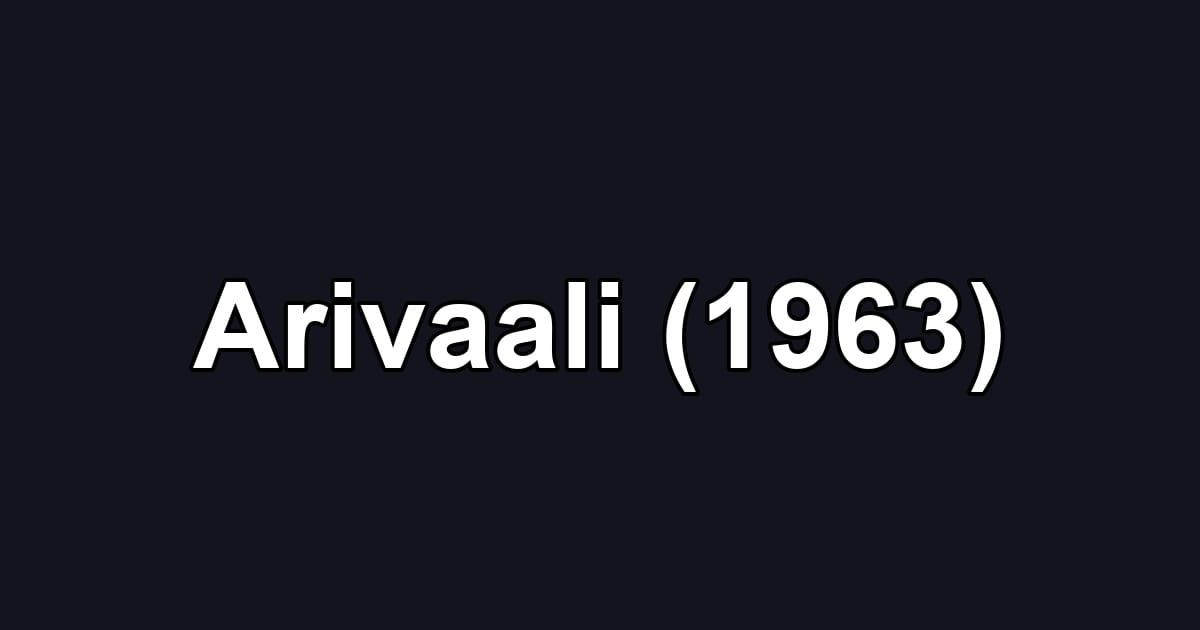 Arivaali (1963)