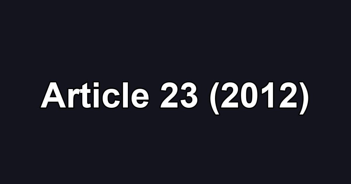 Article 23 (2012)
