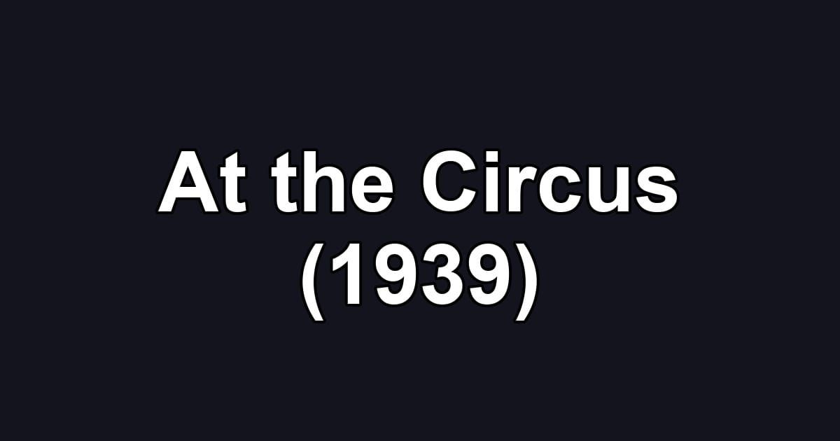 At the Circus (1939)