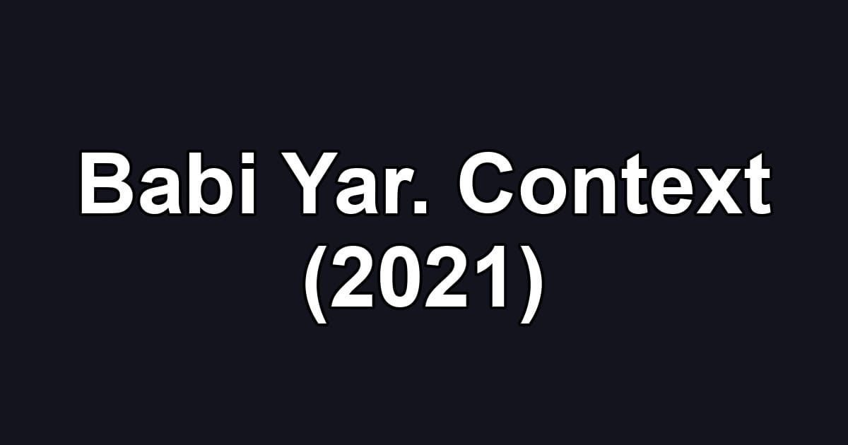 Babi Yar. Context (2021)
