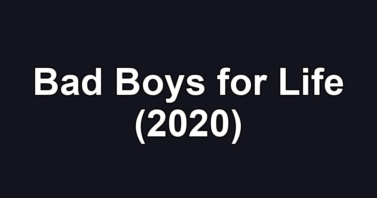Bad Boys for Life (2020)