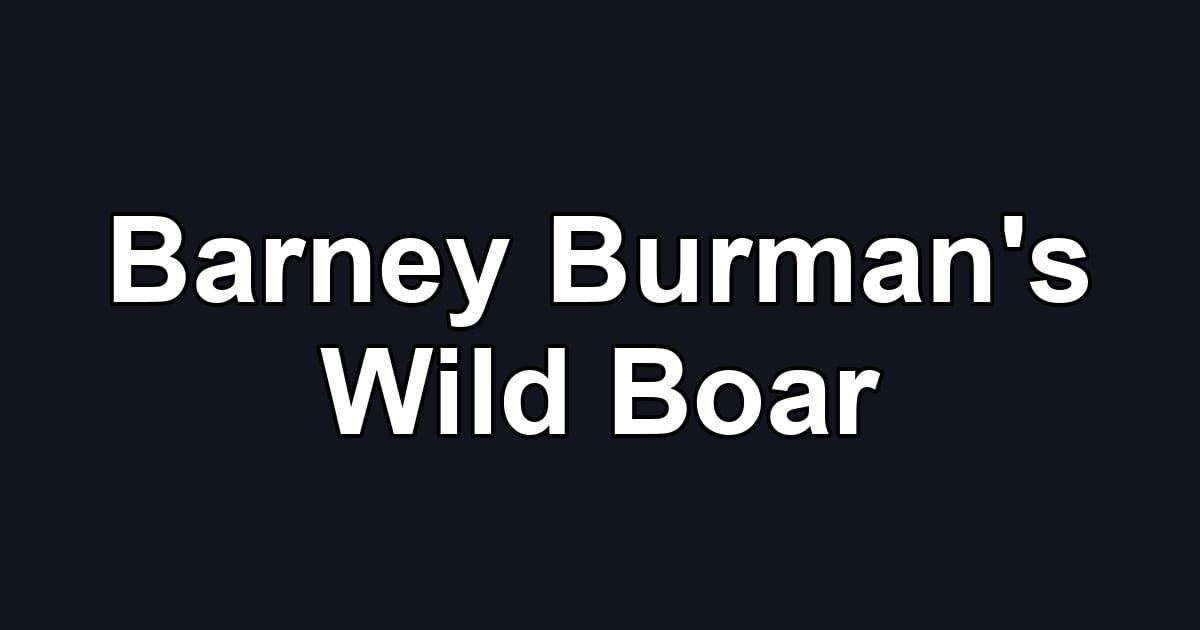 Barney Burman's Wild Boar