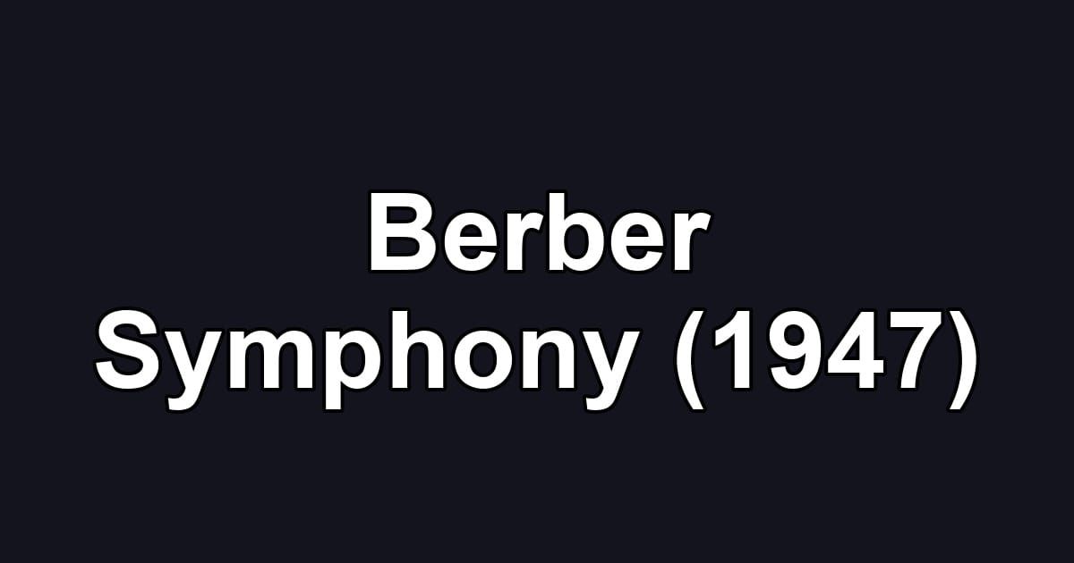 Berber Symphony (1947)