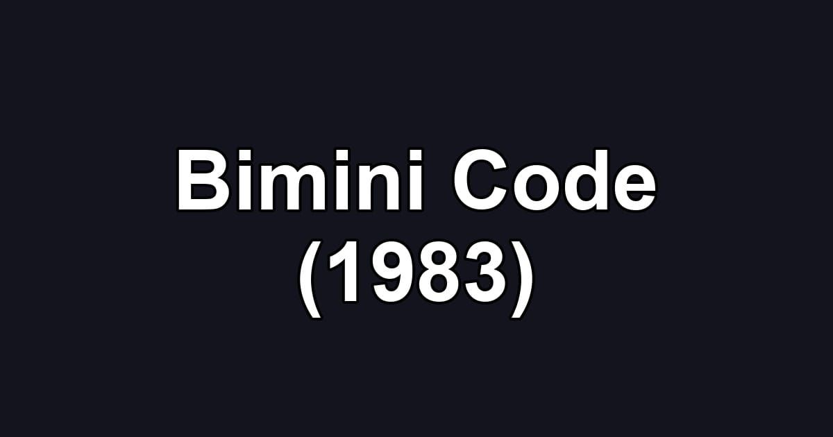 Bimini Code (1983)