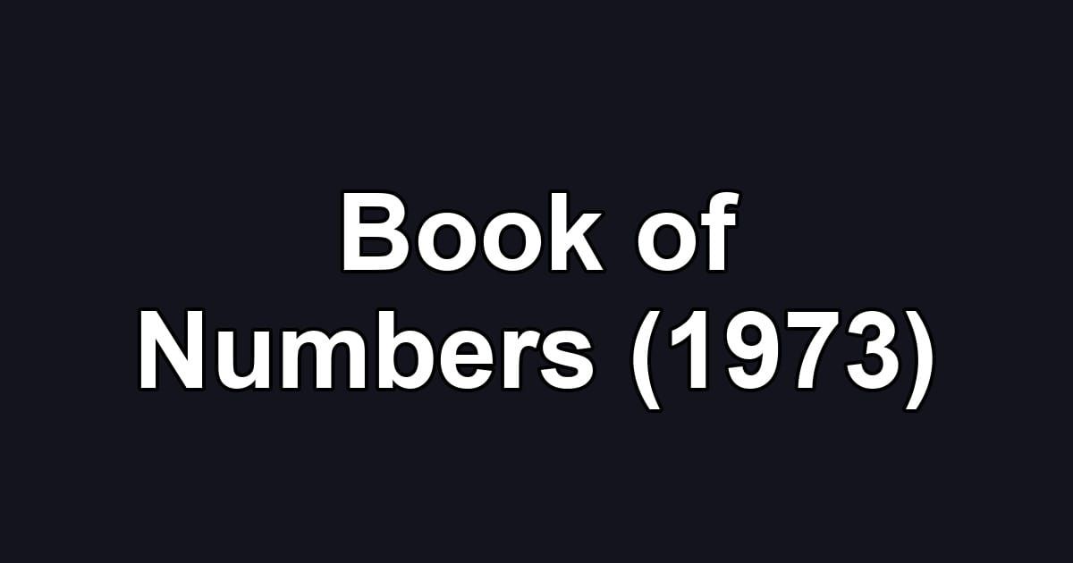 Book of Numbers (1973)