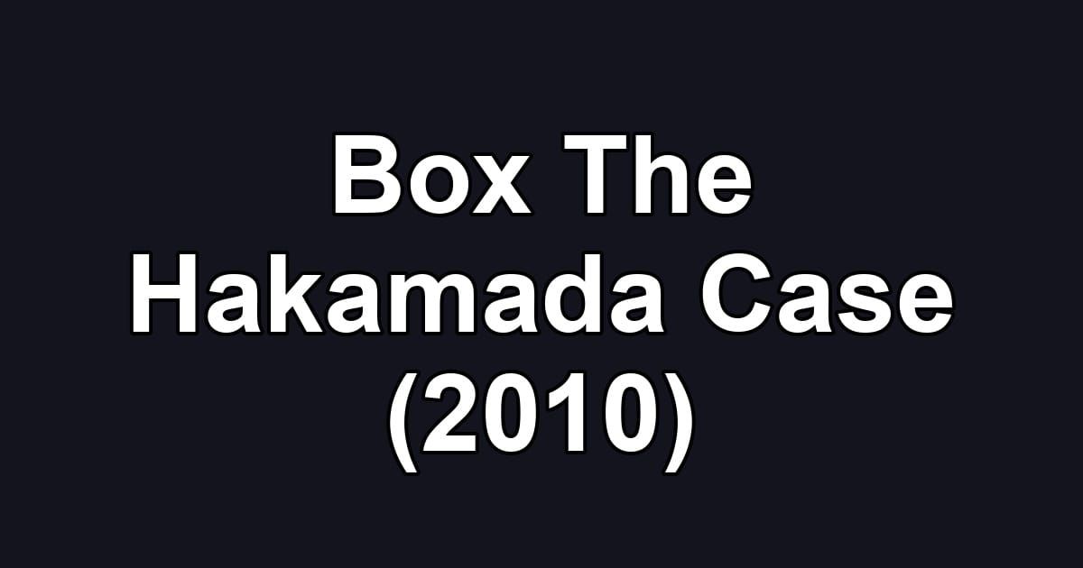 Box The Hakamada Case (2010)