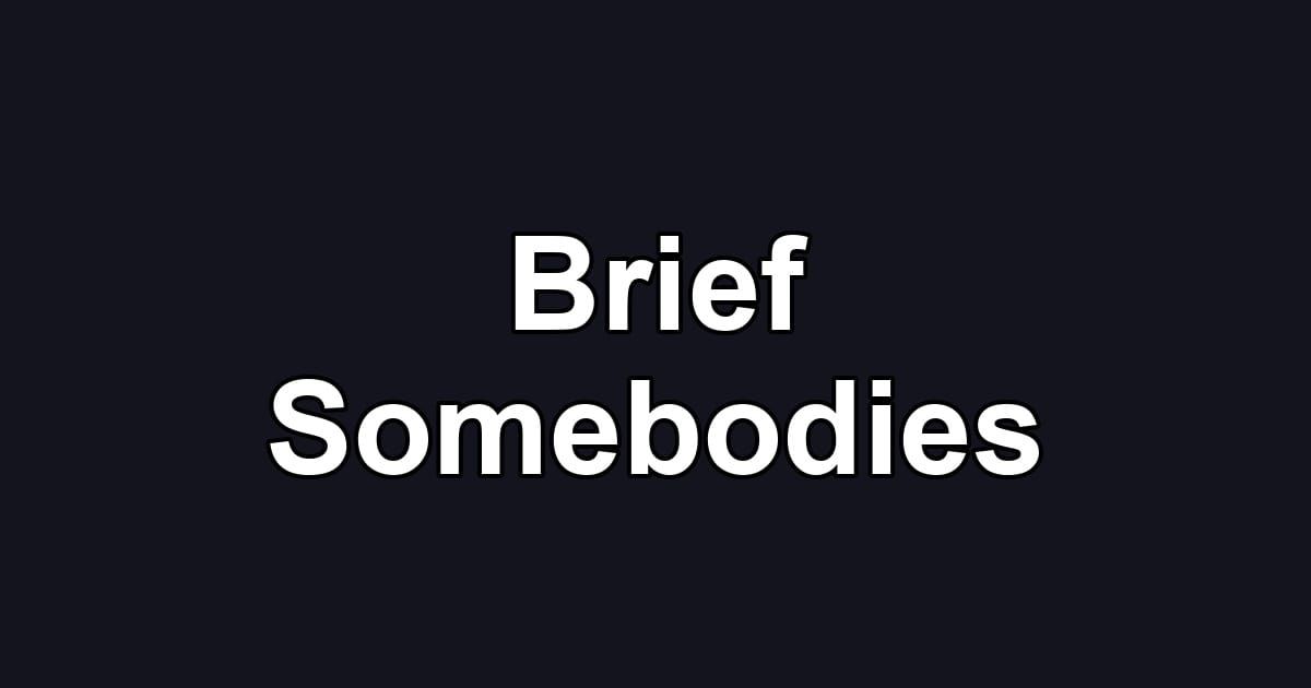Brief Somebodies