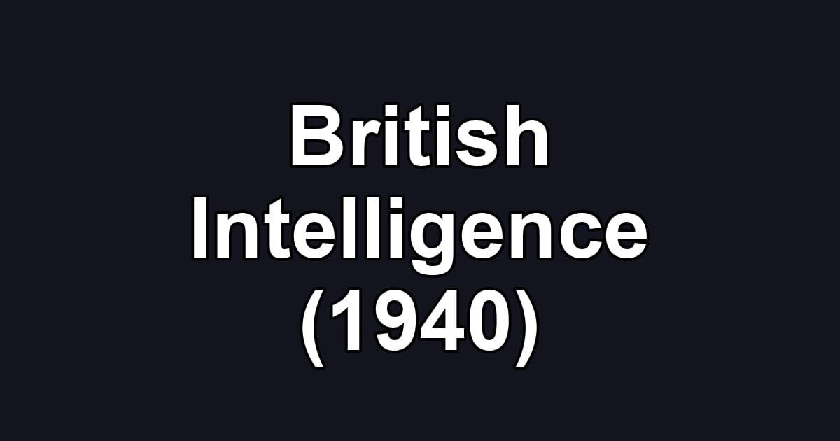 British Intelligence (1940)