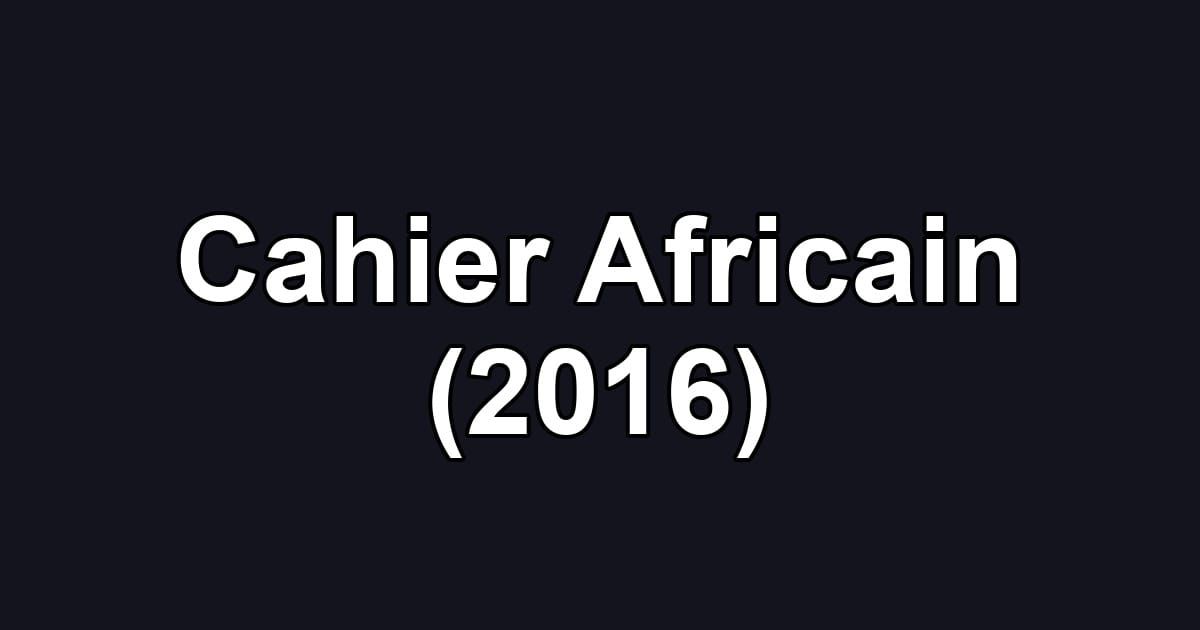 Cahier Africain (2016)