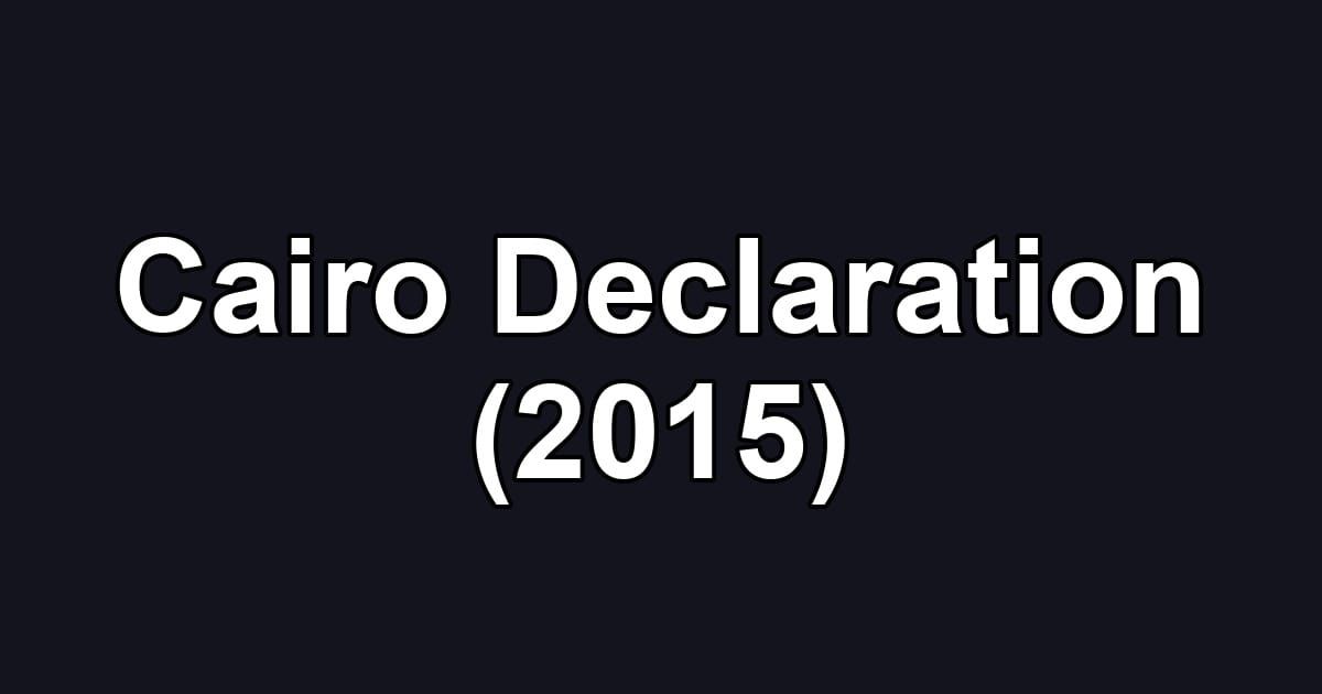 Cairo Declaration (2015)