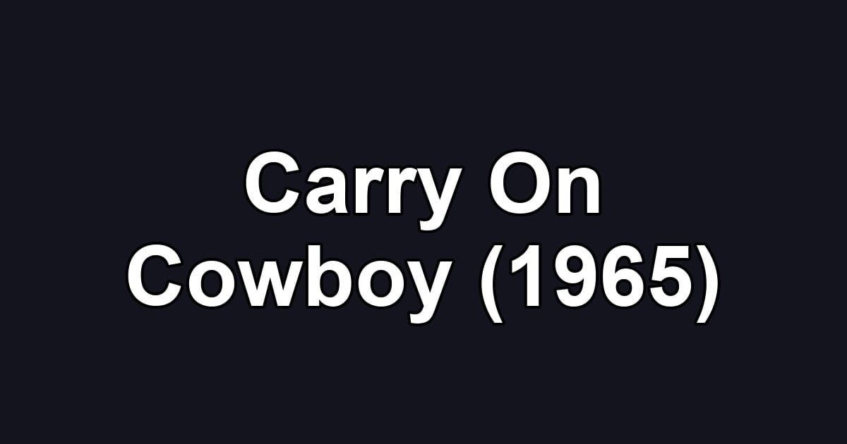 Carry On Cowboy (1965)