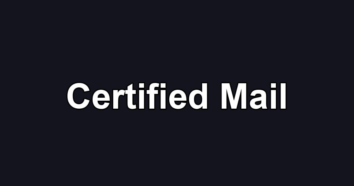 Certified Mail