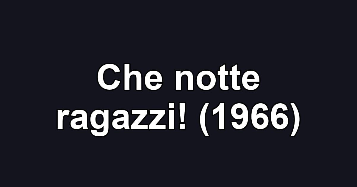 Che notte ragazzi! (1966)