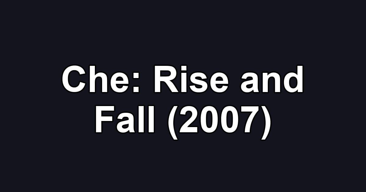 Che: Rise and Fall (2007)