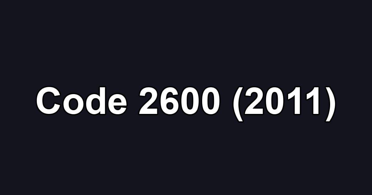 Code 2600 (2011)
