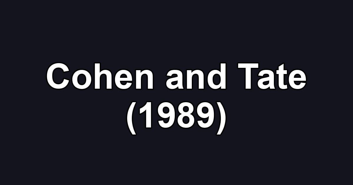 Cohen and Tate (1989)