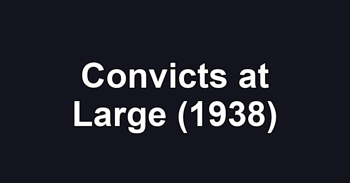 Convicts at Large (1938)