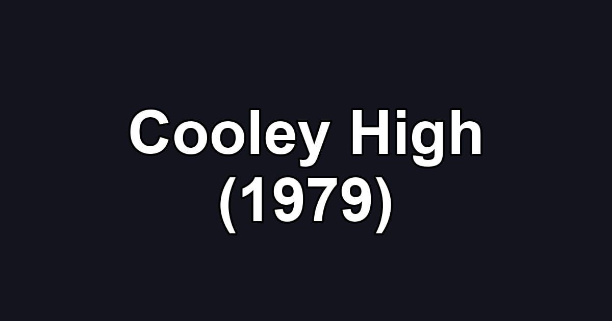 Cooley High (1979)