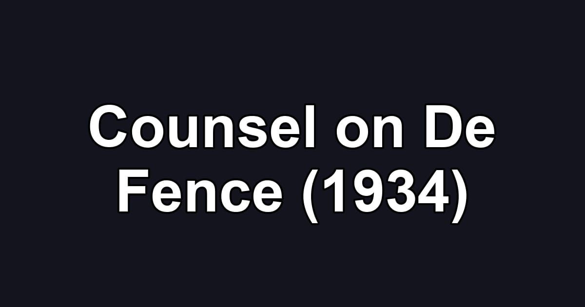 Counsel on De Fence (1934)