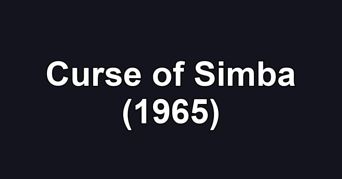 Curse of Simba (1965)