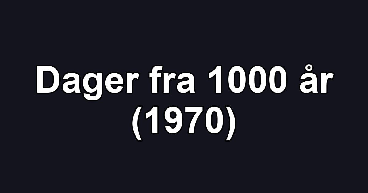 Dager fra 1000 år (1970)