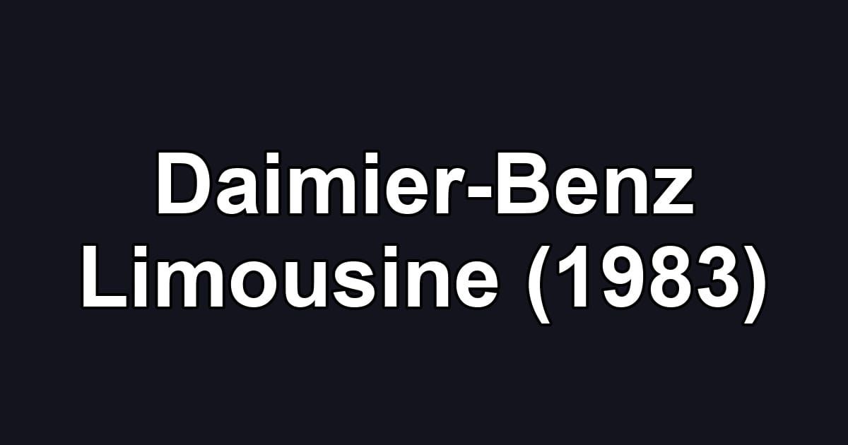 Daimier-Benz Limousine (1983)