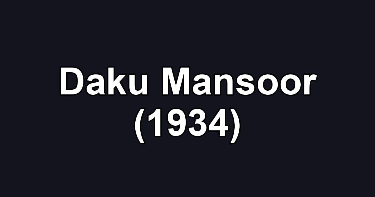 Daku Mansoor (1934)