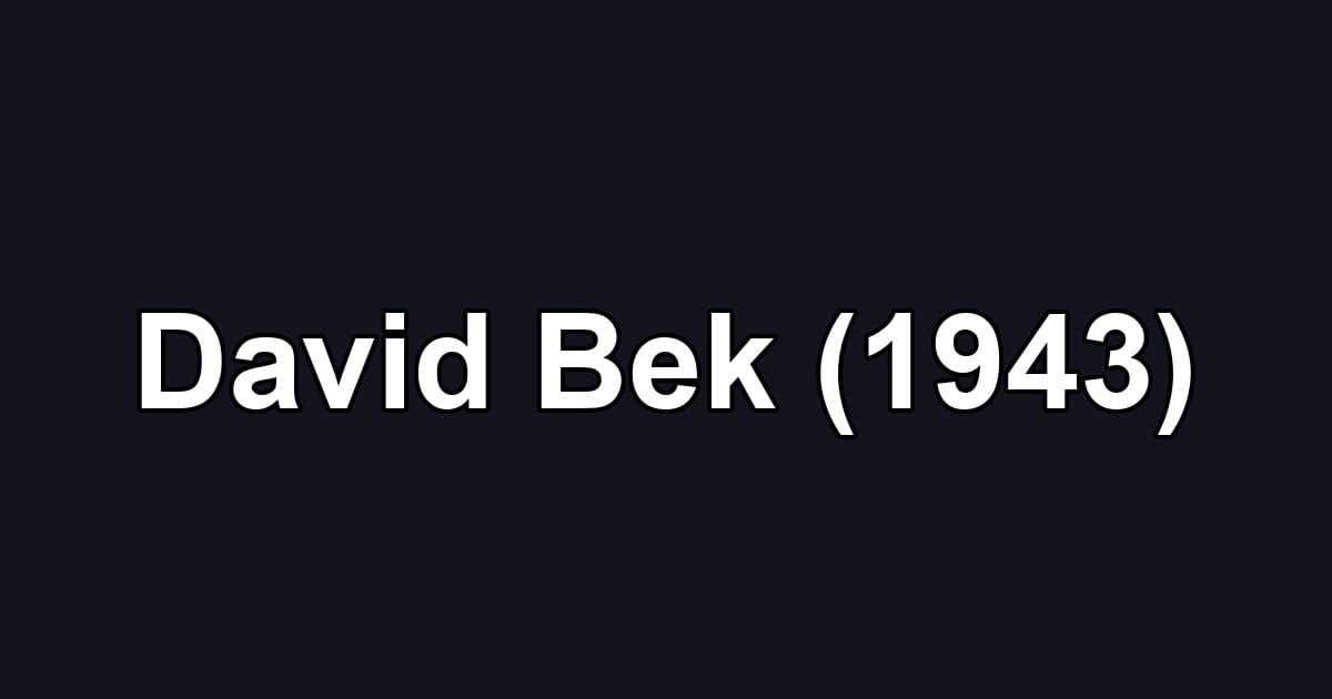 David Bek (1943)