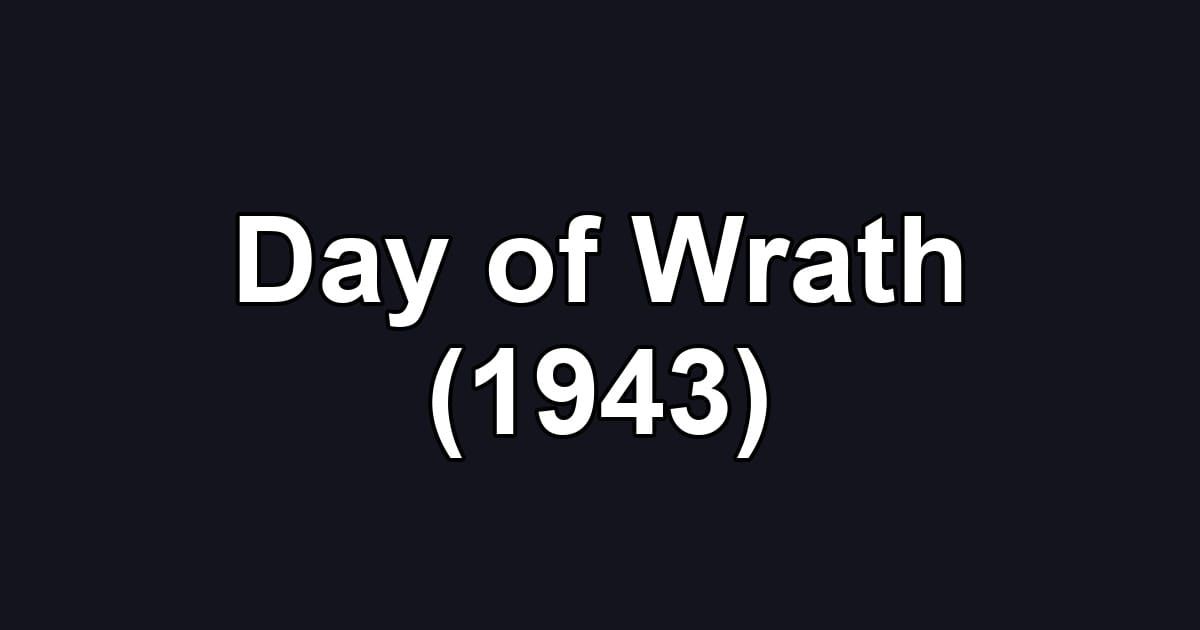 Day of Wrath (1943)