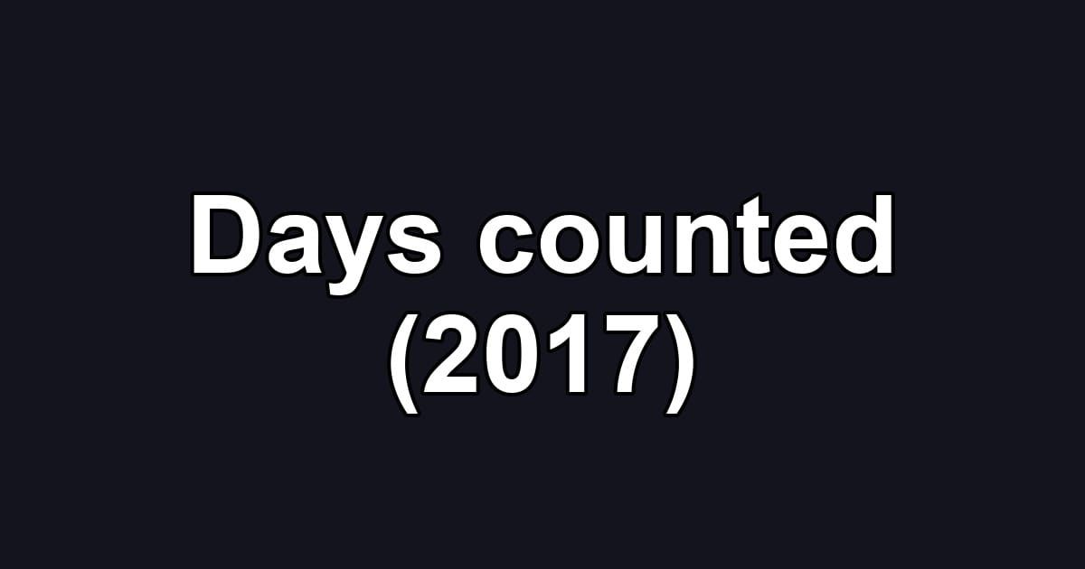 Days counted (2017)