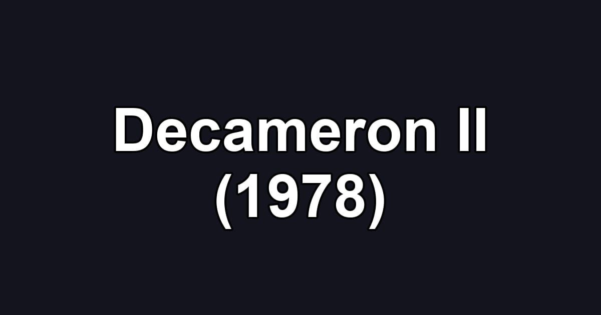 Decameron II (1978)