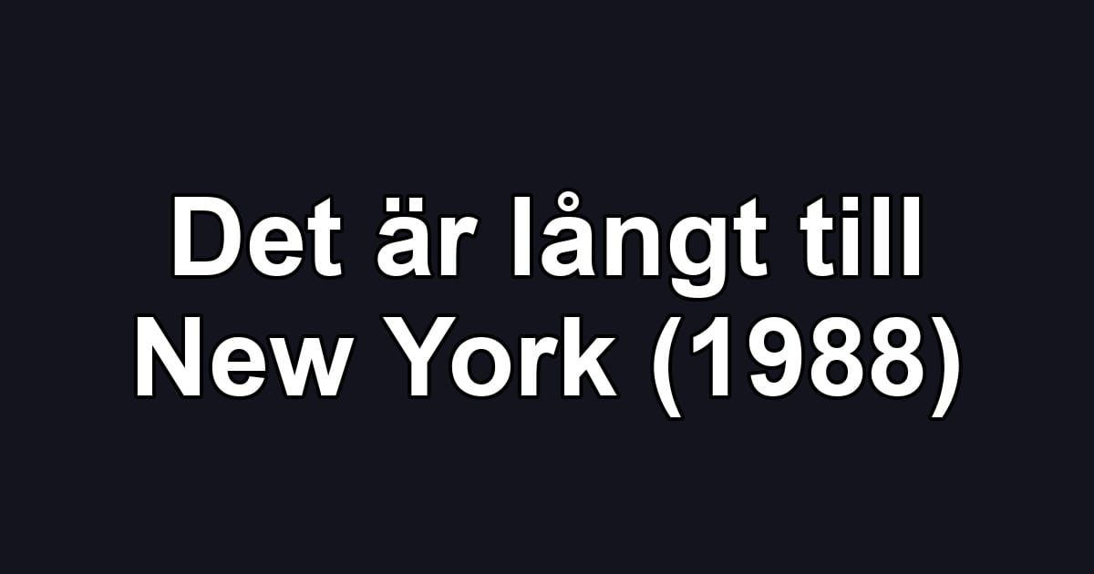 Det är långt till New York (1988)