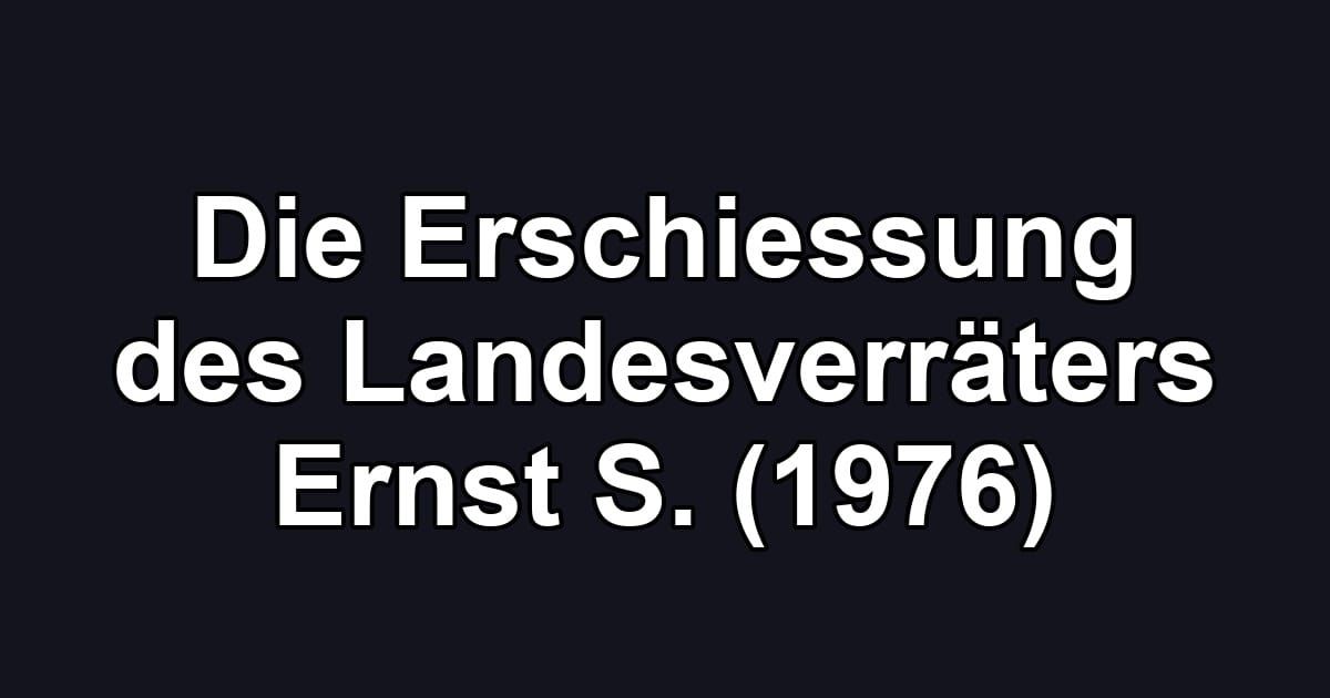 Die Erschiessung des Landesverräters Ernst S. (1976)