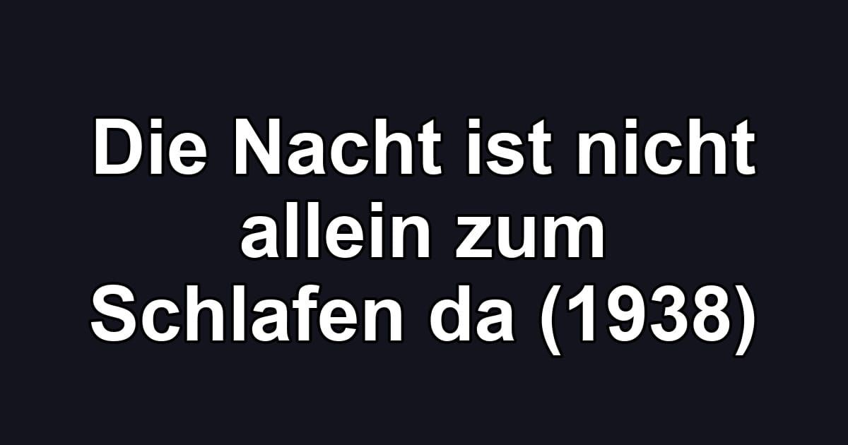 Die Nacht ist nicht allein zum Schlafen da (1938)